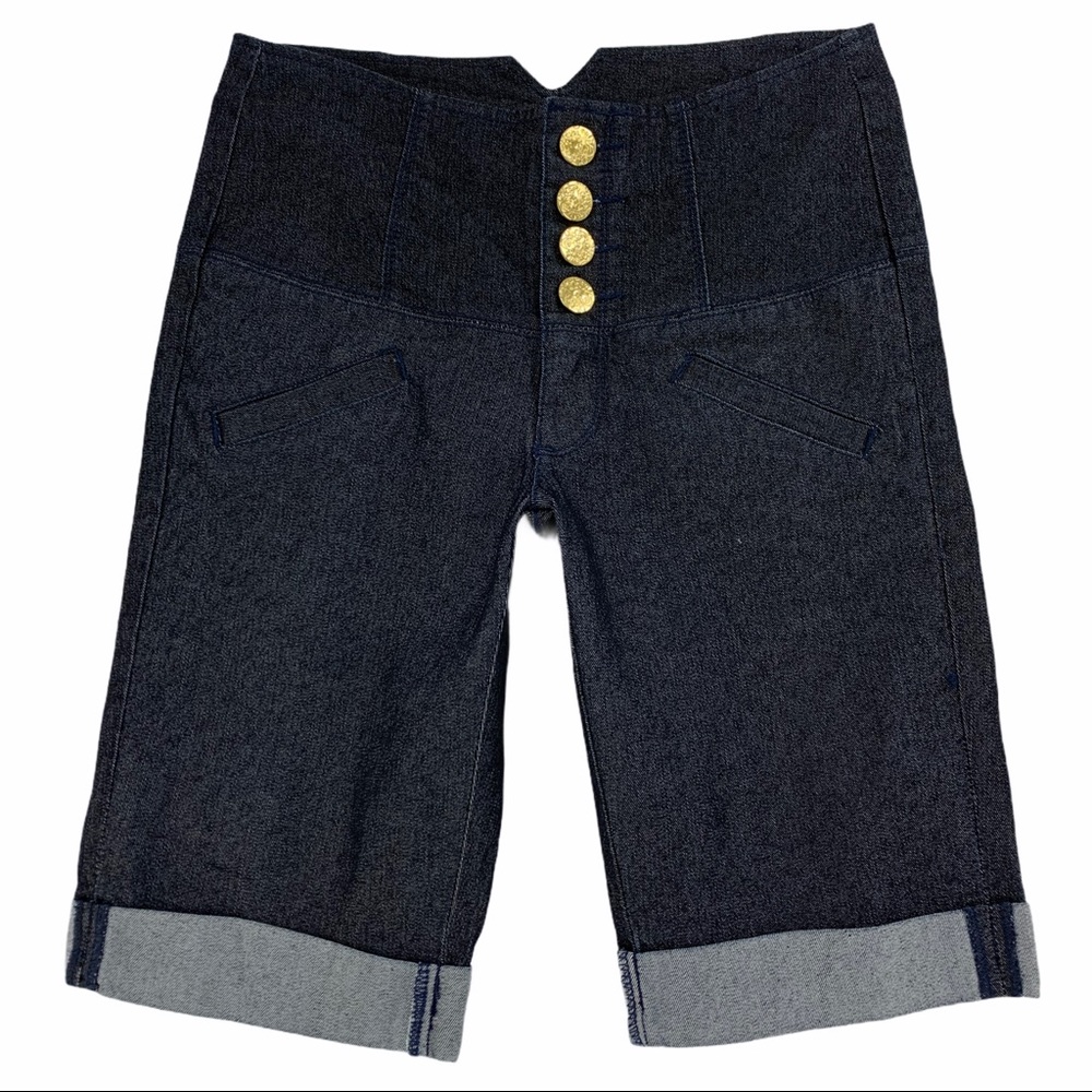 Edgy Bermuda Length Jeans Shorts